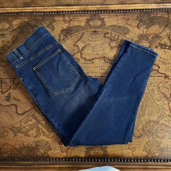 Betabrand Straight-Leg 4-Pocket Yoga Denim Stretch Dark Wash Jean sz M PETITE - Picture 2 of 12